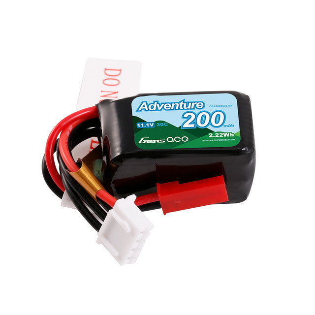GEA2003S30JST Gens ace 200mAh 3S 11.1V 30C Lipo Battery Pack with JST Plug