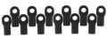 80472 Short Rod Ends, Black