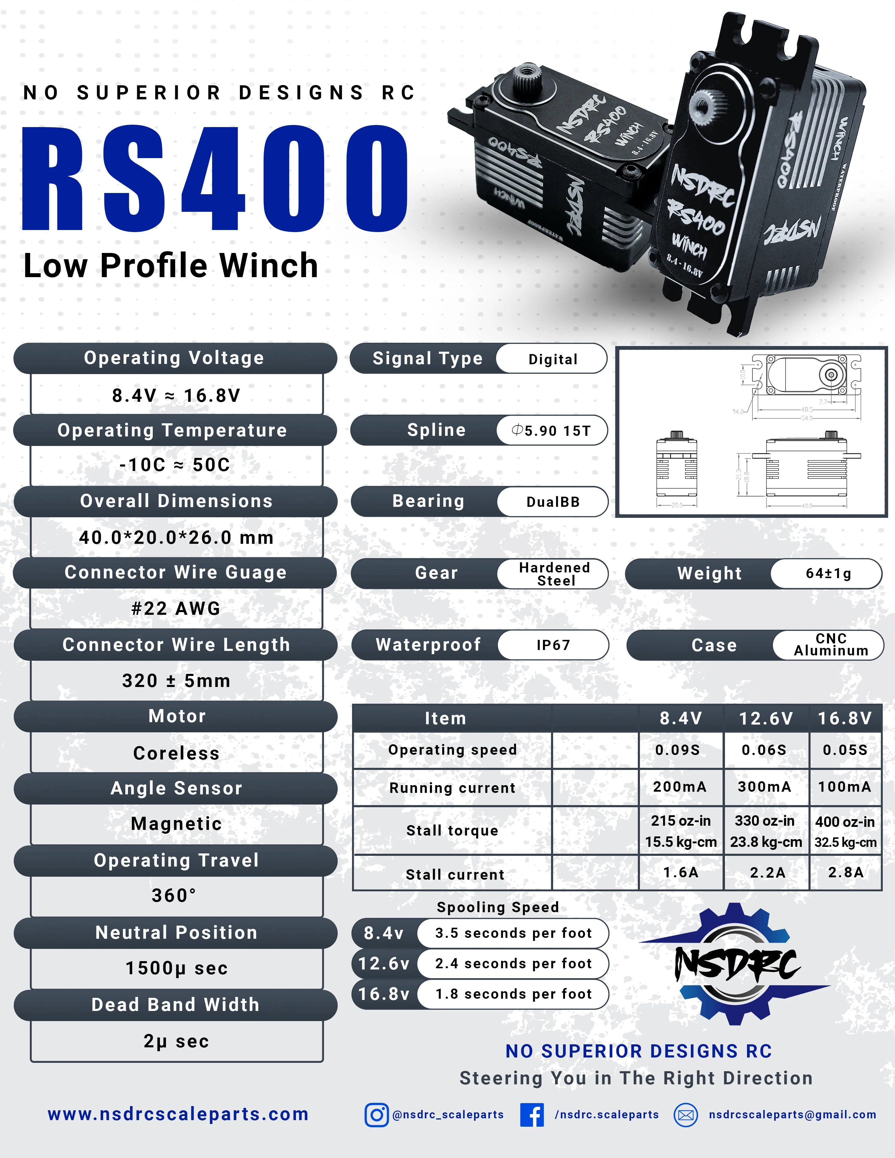 RS400 LOW PROFILE WINCH