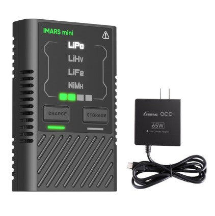 GEA60WC1AS Gens ace iMars mini G-Tech 60W RC Battery Charger with USB-C Power Supply Adapter