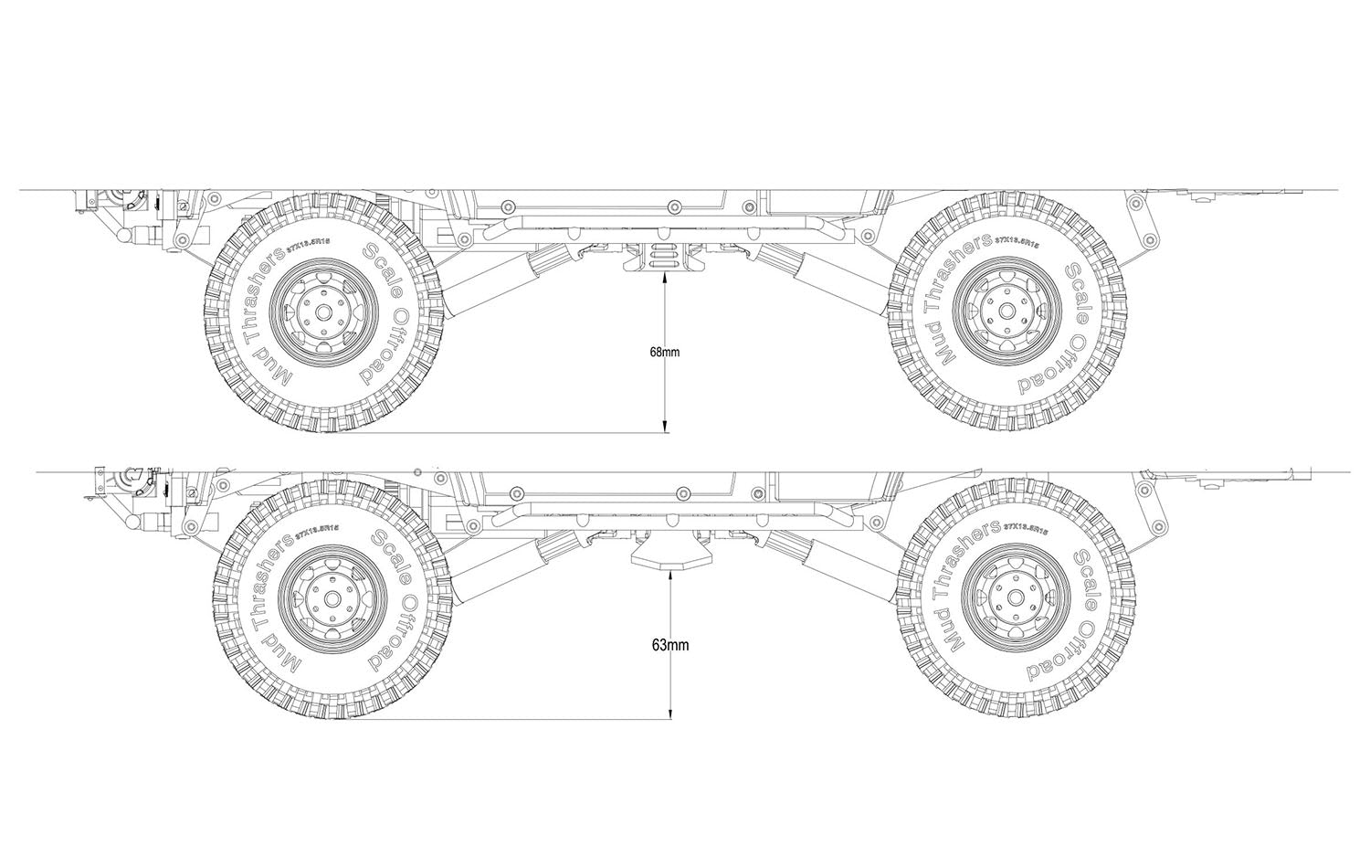 Z-S1777 Low Pro Delrin Transfer Case Mount for TF2 and TF2 LWB