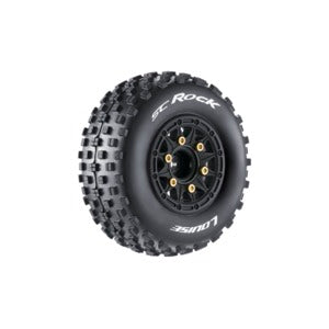 L-T3229SB SC-Rock 1/10 Short Course Tires, Soft, 12, 14 & 17mm Removable Hex on Black Rim (2)