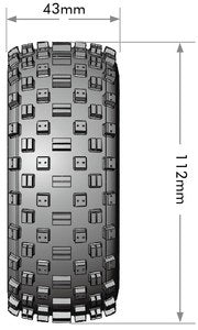 L-T3229SB SC-Rock 1/10 Short Course Tires, Soft, 12, 14 & 17mm Removable Hex on Black Rim (2)