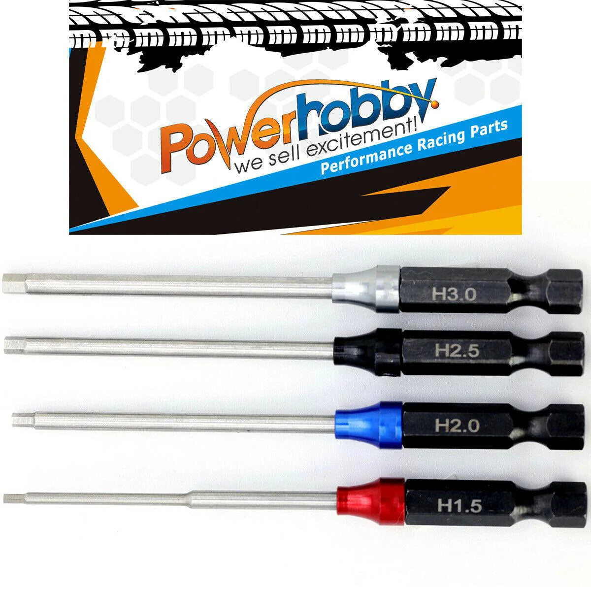 PHT006 POWERHobby RC Hex Driver 1/4" Power Tool Set Metric 1.5, 2.0, 2.5